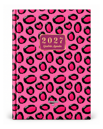 DENDEN 2027 GÜNLÜK AJANDA PEMBE BENEKLER 17X24