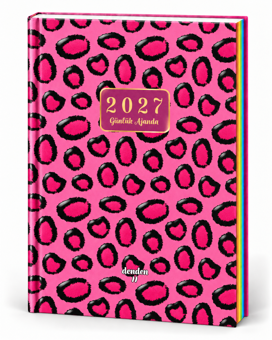 DENDEN 2027 GÜNLÜK AJANDA PEMBE BENEKLER 17X24 - görünüm 2 / 4