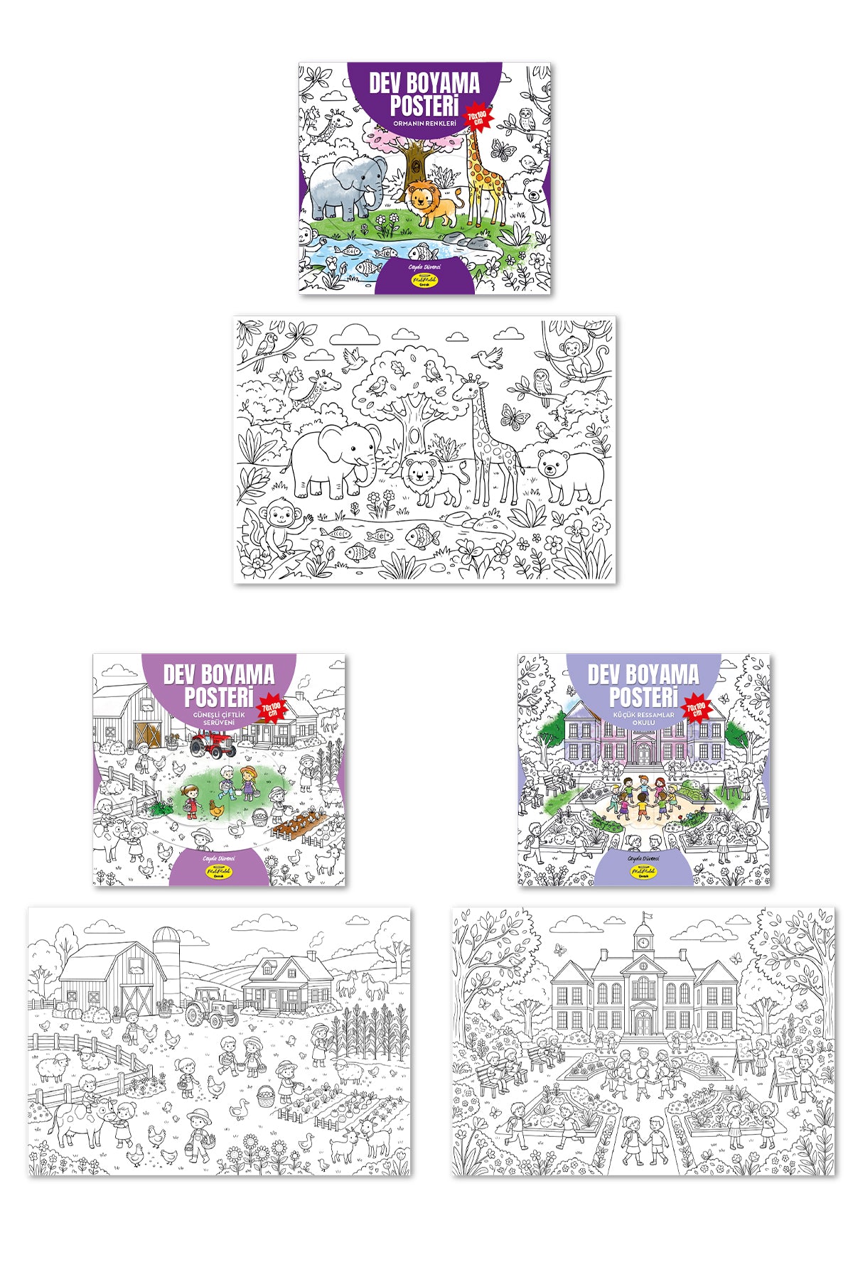Melimelek Dev Boyama Posteri 3'lü Set 6 70x100 - görünüm 2 / 4