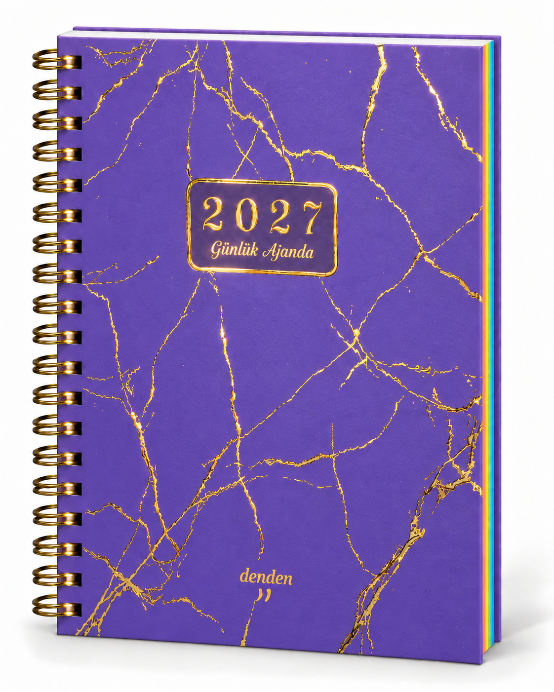 DENDEN 2027 YALDIZ SERİ MOR MERMER GÜNLÜK SPIRALLİ AJANDA 17X24 - görünüm 1 / 3