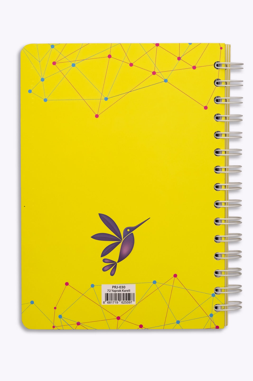 Prestij Hummingbird Neon Sarı Spiralli Kareli Defter - görünüm 4 / 5