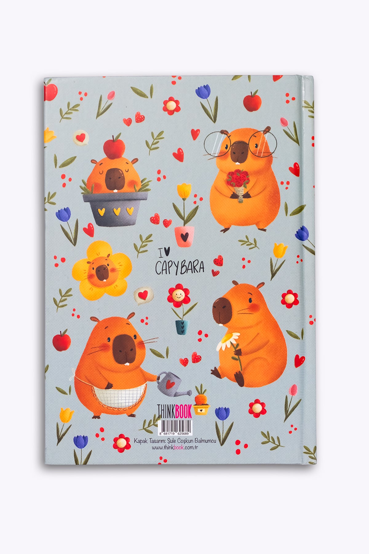 Thinkbook Capybara Çiçekler Sert Kapaklı Defter 14x20 - görünüm 4 / 4