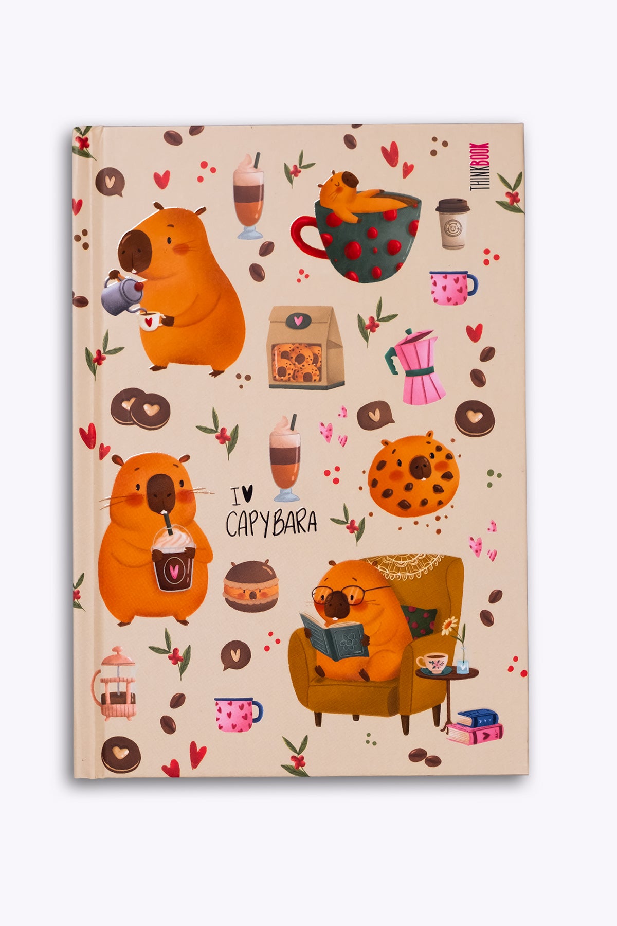 Thinkbook Capybara Kurabiye Sert Kapaklı Defter 14x20 - görünüm 1 / 4
