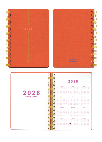 Melimelek 2026 Turuncu Günlük Ajanda (Bez Ciltli) - Ceyda Düvenci