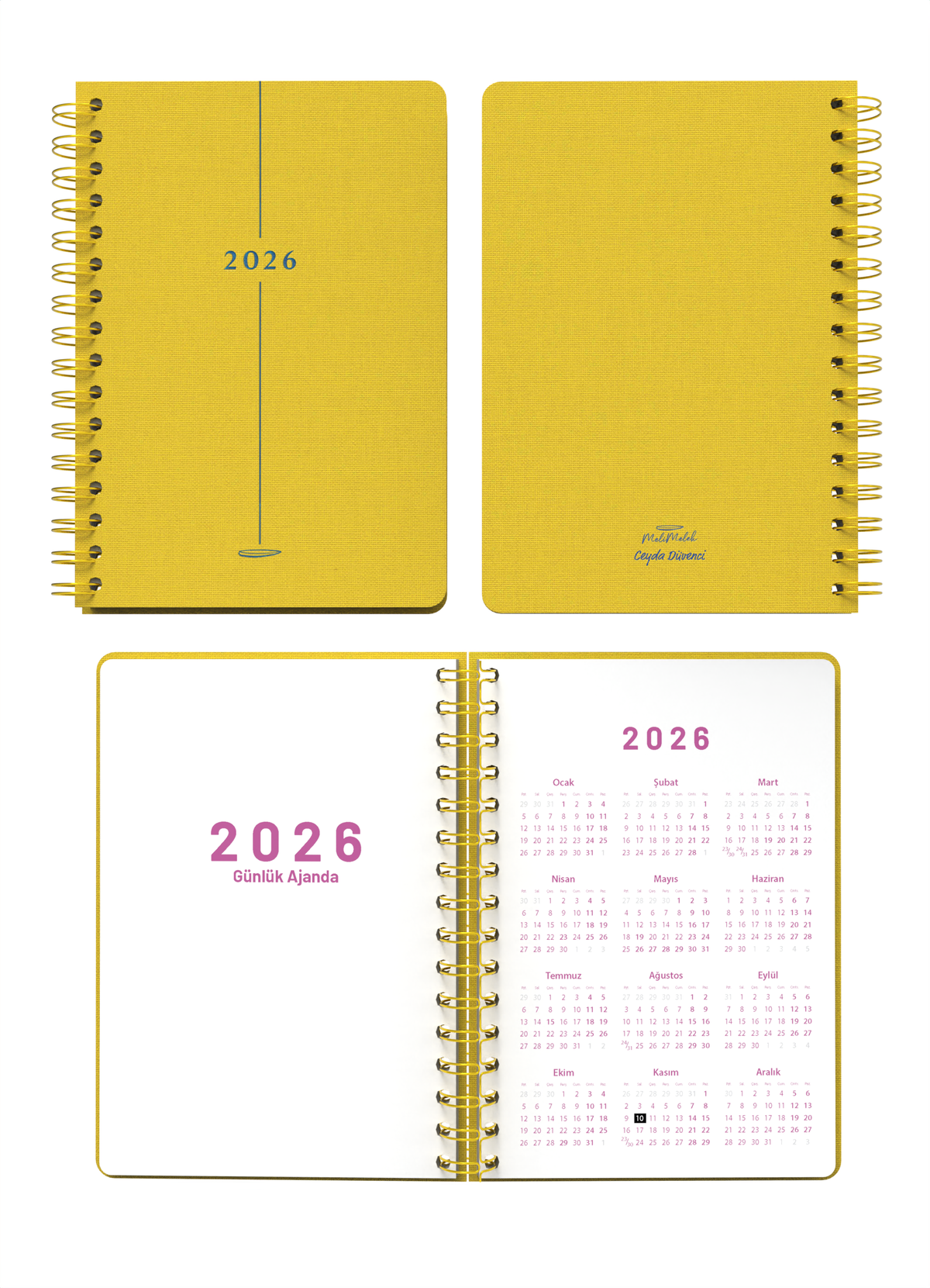 Melimelek 2026 Sarı Günlük Ajanda (Bez Ciltli) - Ceyda Düvenci - görünüm 2 / 5