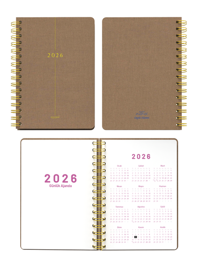 Melimelek 2026 Bej Günlük Ajanda (Bez Ciltli) - Ceyda Düvenci