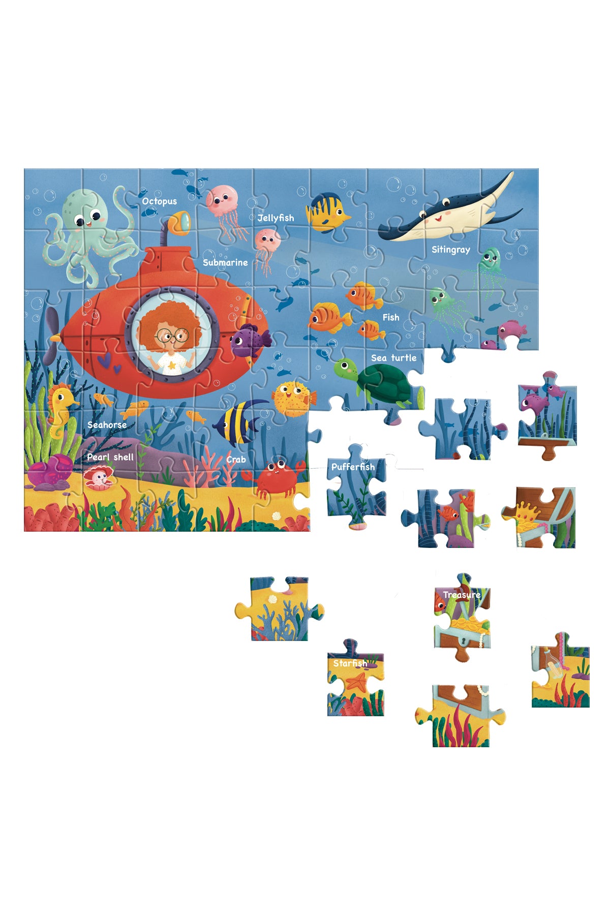 Melimelek Çocuk Yapboz Puzzle - Deniz Altındaki Dünya (İngilizce)  (Ceyda Düvenci) - görünüm 2 / 4