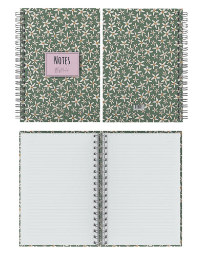 My Mia Art Starflower-Midi Sert Kapak Spiralli Defter, 14x20 cm