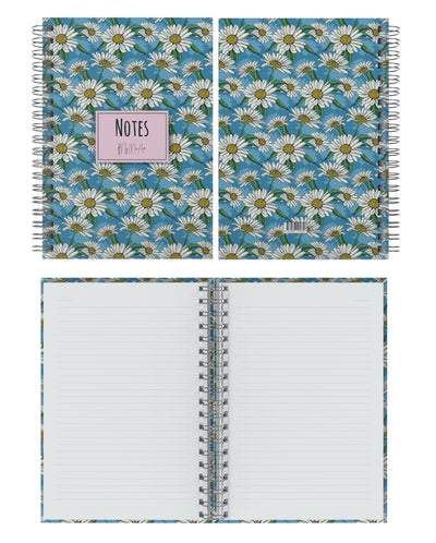 My Mia Art Daisy-Midi Sert Kapak Spiralli Defter, 14x20 cm