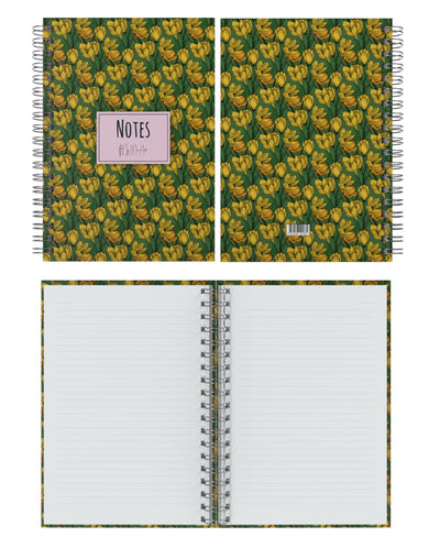 My Mia Art Magnolia-Midi Sert Kapak Spiralli Defter, 14x20 cm