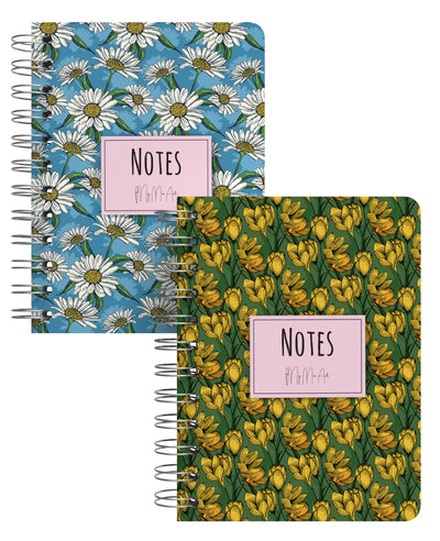 My Mia Art Daisy Magnolia Mini Sert Kapaklı Spiralli Defter Set