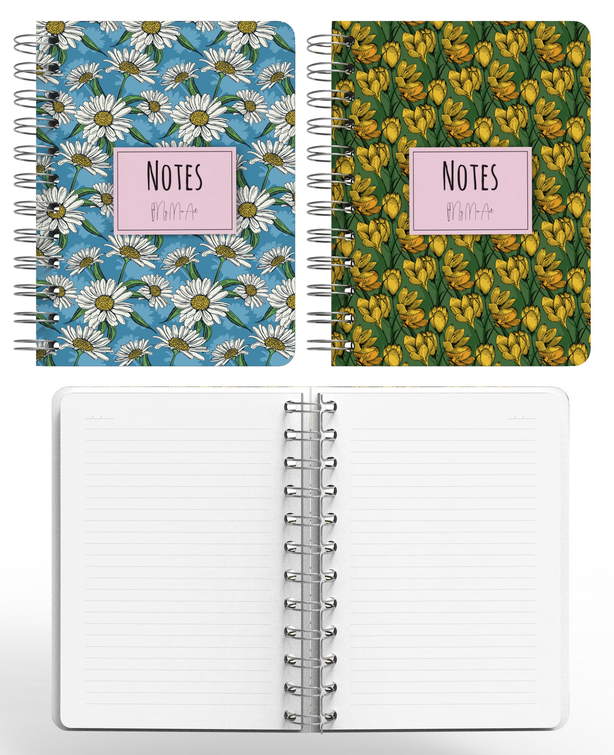My Mia Art Daisy Magnolia Mini Sert Kapaklı Spiralli Defter Set - görünüm 4 / 4