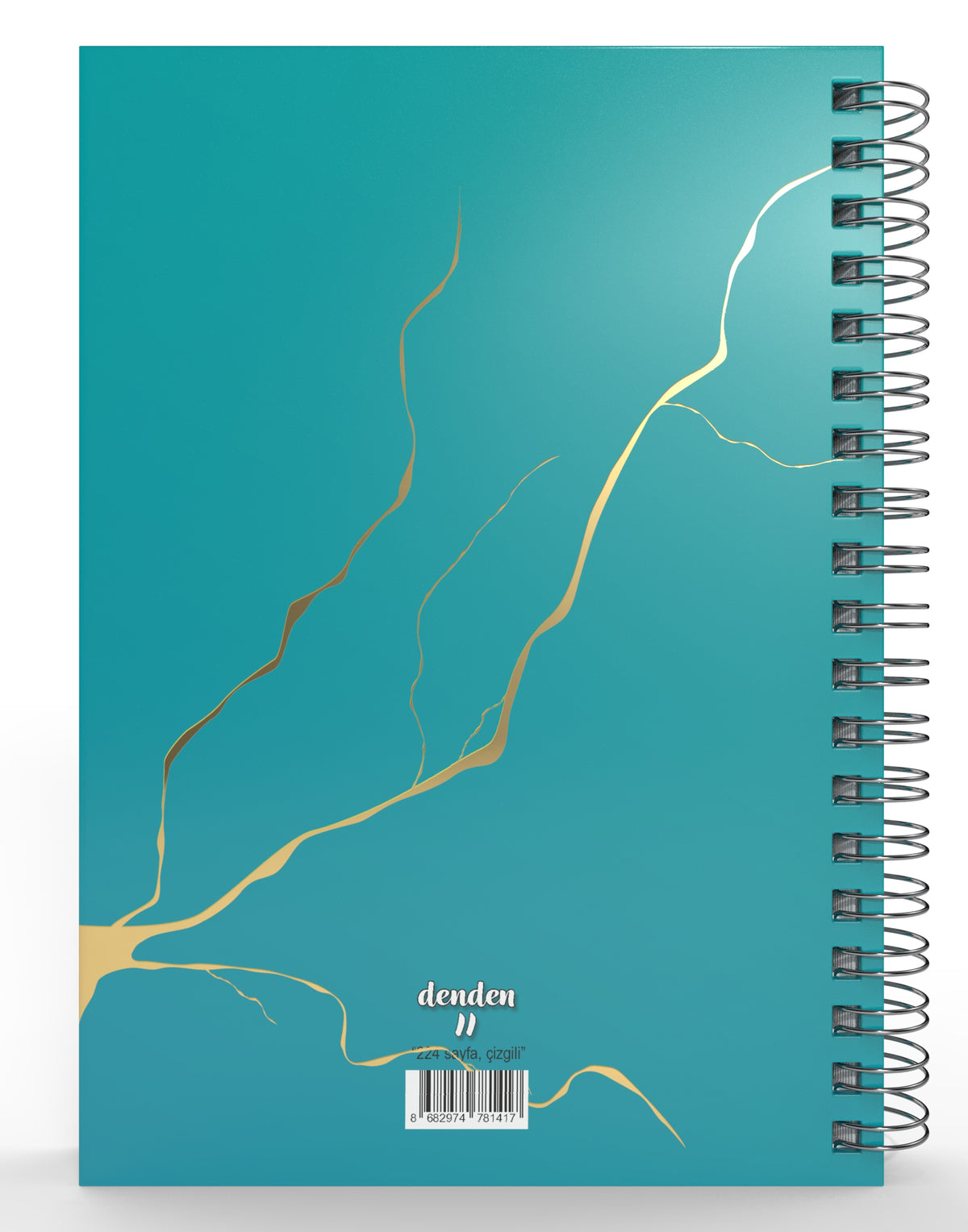 Denden Mermer Turkuaz  Spiralli Defter, 17x24 cm - görünüm 5 / 5