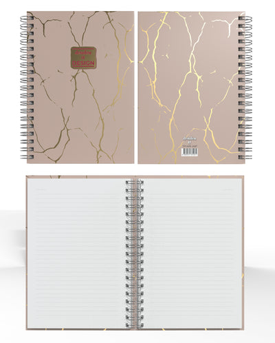 Denden Mermer Bej  Spiralli Defter, 17x24 cm