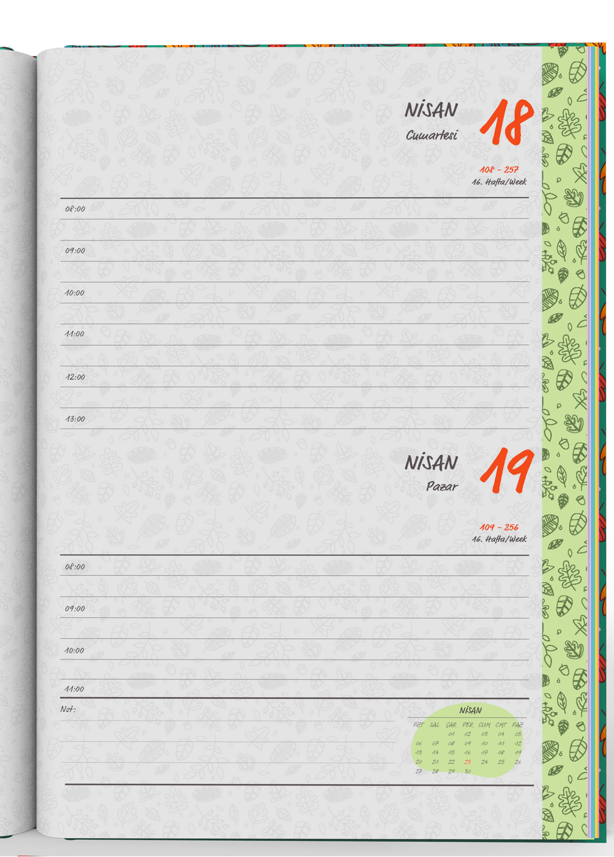 Denden 2026 Günlük Ajanda Yapraklar Yeşil - görünüm 5 / 6