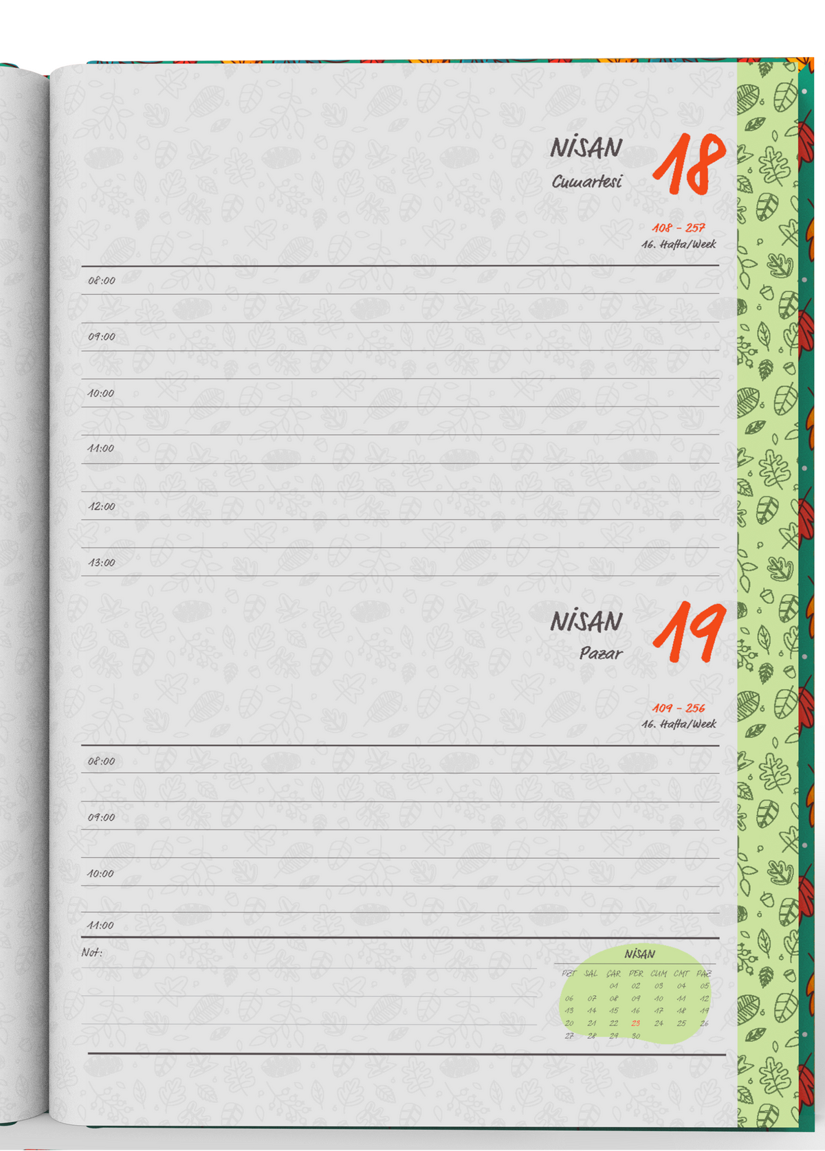 Denden 2026 Günlük Ajanda Yapraklar Yeşil - görünüm 4 / 6