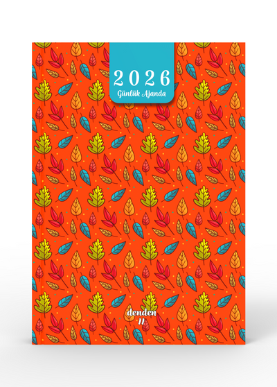 Denden 2026 Günlük Ajanda Yapraklar Turuncu