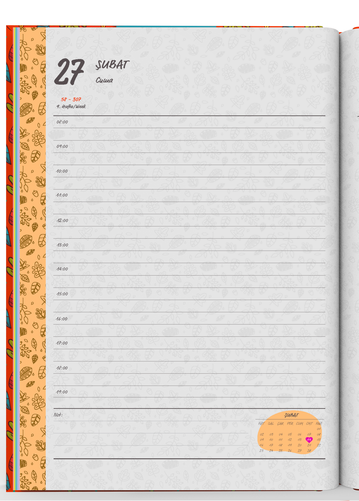 Denden 2026 Günlük Ajanda Yapraklar Turuncu - görünüm 4 / 6
