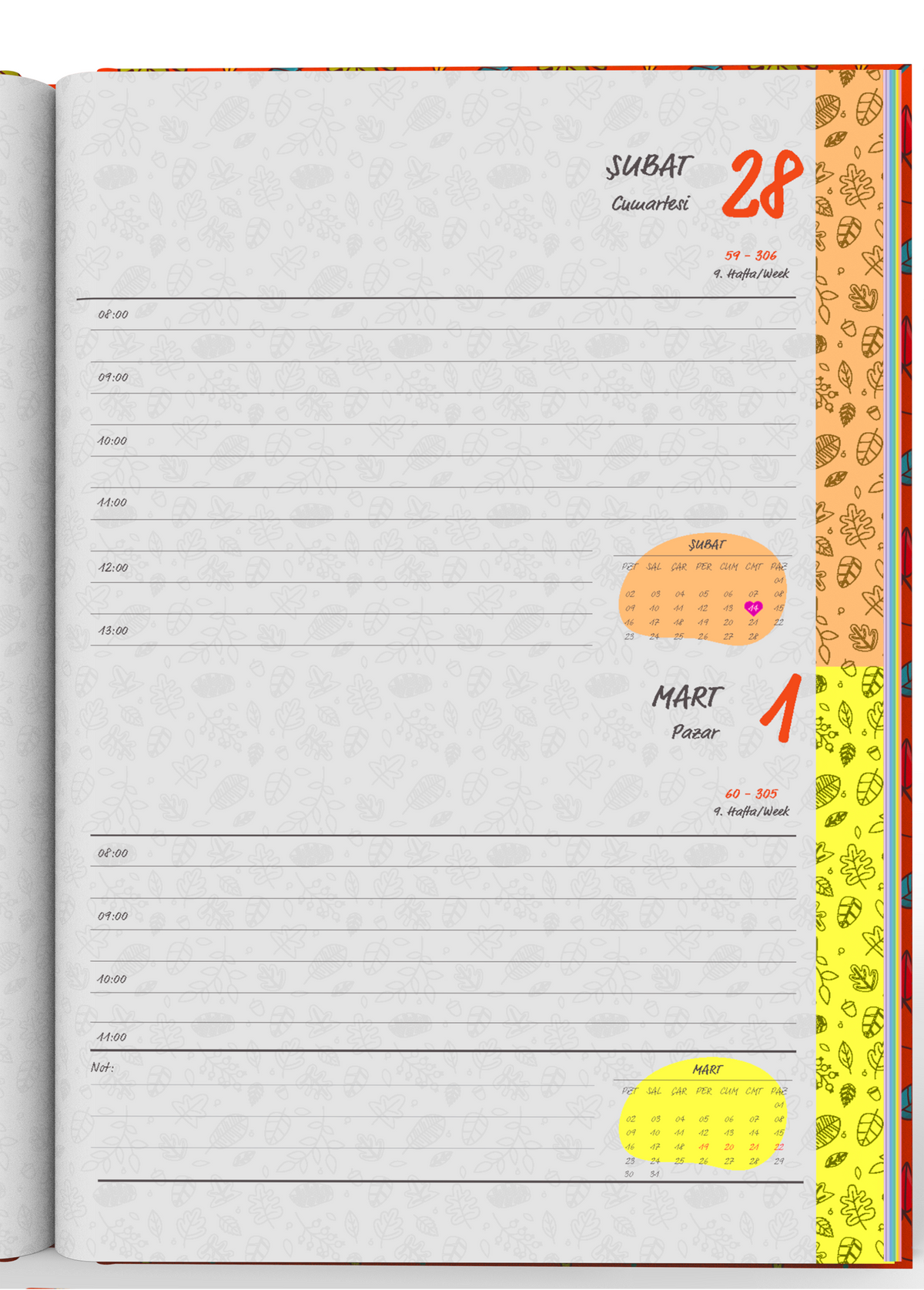 Denden 2026 Günlük Ajanda Yapraklar Turuncu - görünüm 5 / 6