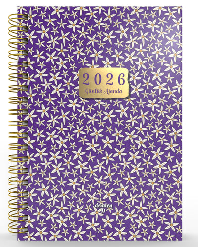 Denden Spiralli 2026 Günlük Ajanda Flowers 1