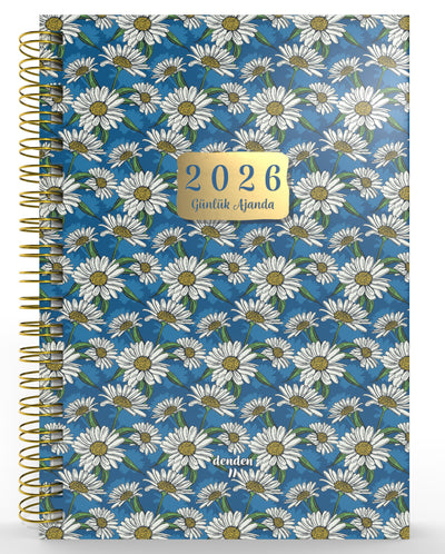 Denden Spiralli 2026 Günlük Ajanda Flowers 2