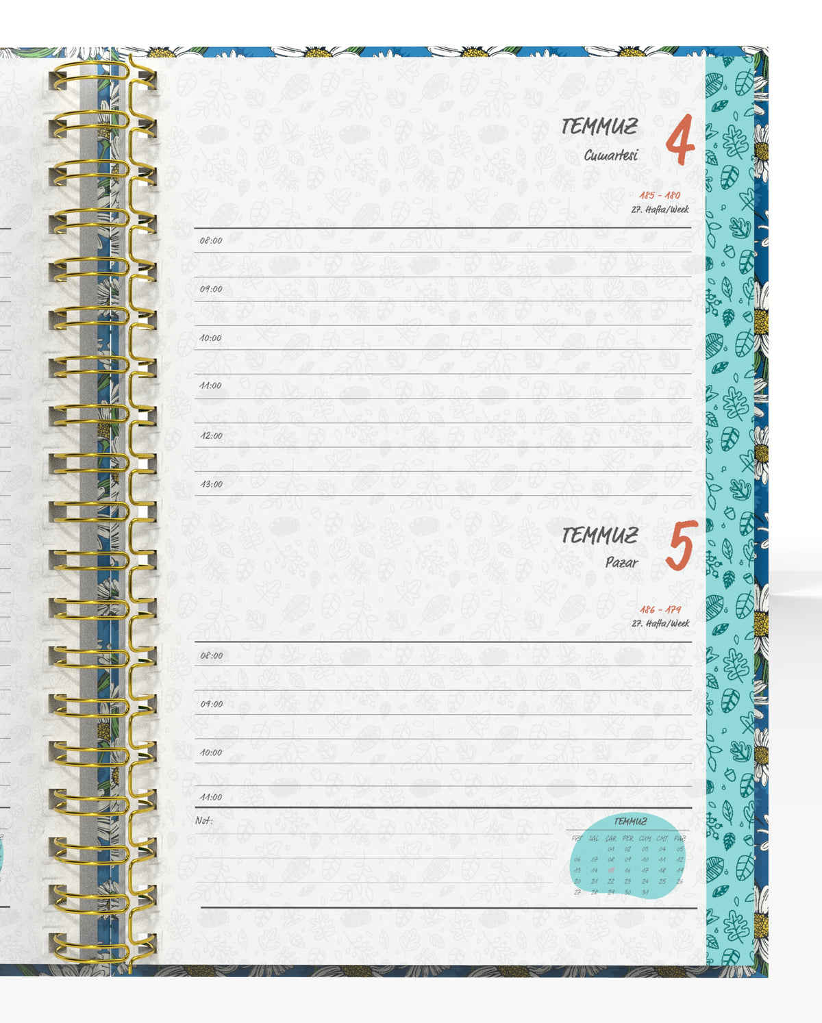 Denden Spiralli 2026 Günlük Ajanda Flowers 2 - görünüm 5 / 6