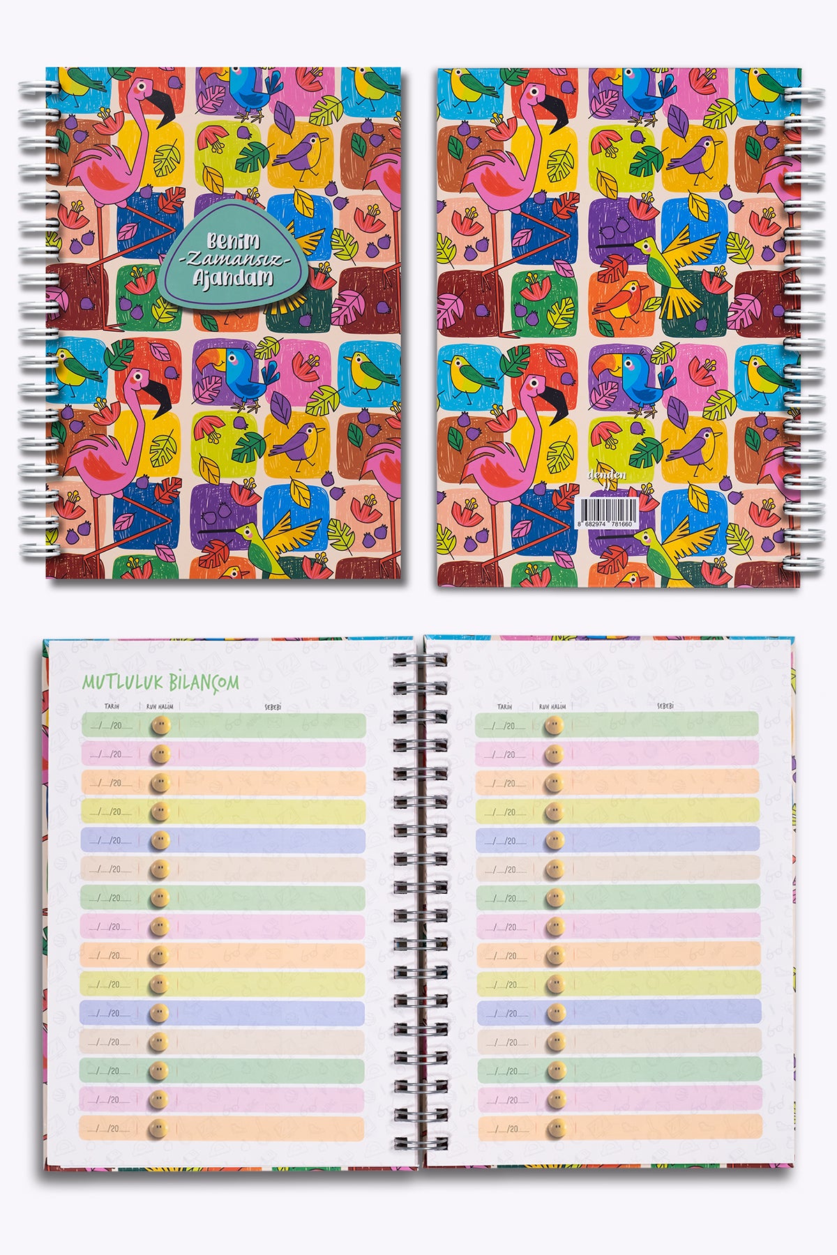 Denden Benim Ajandam Color Bird Zamansız Ajanda, 17x24 cm - görünüm 5 / 6