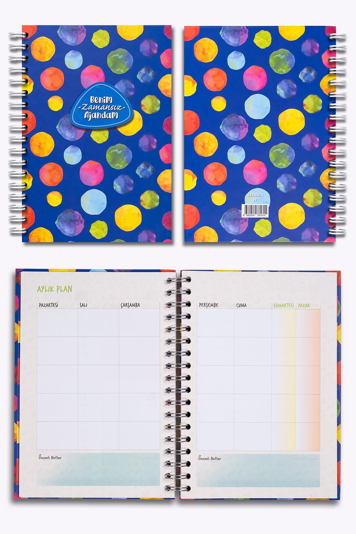 Denden Benim Ajandam Color Bubble Zamansız Ajanda, 17x24 cm - görünüm 3 / 4
