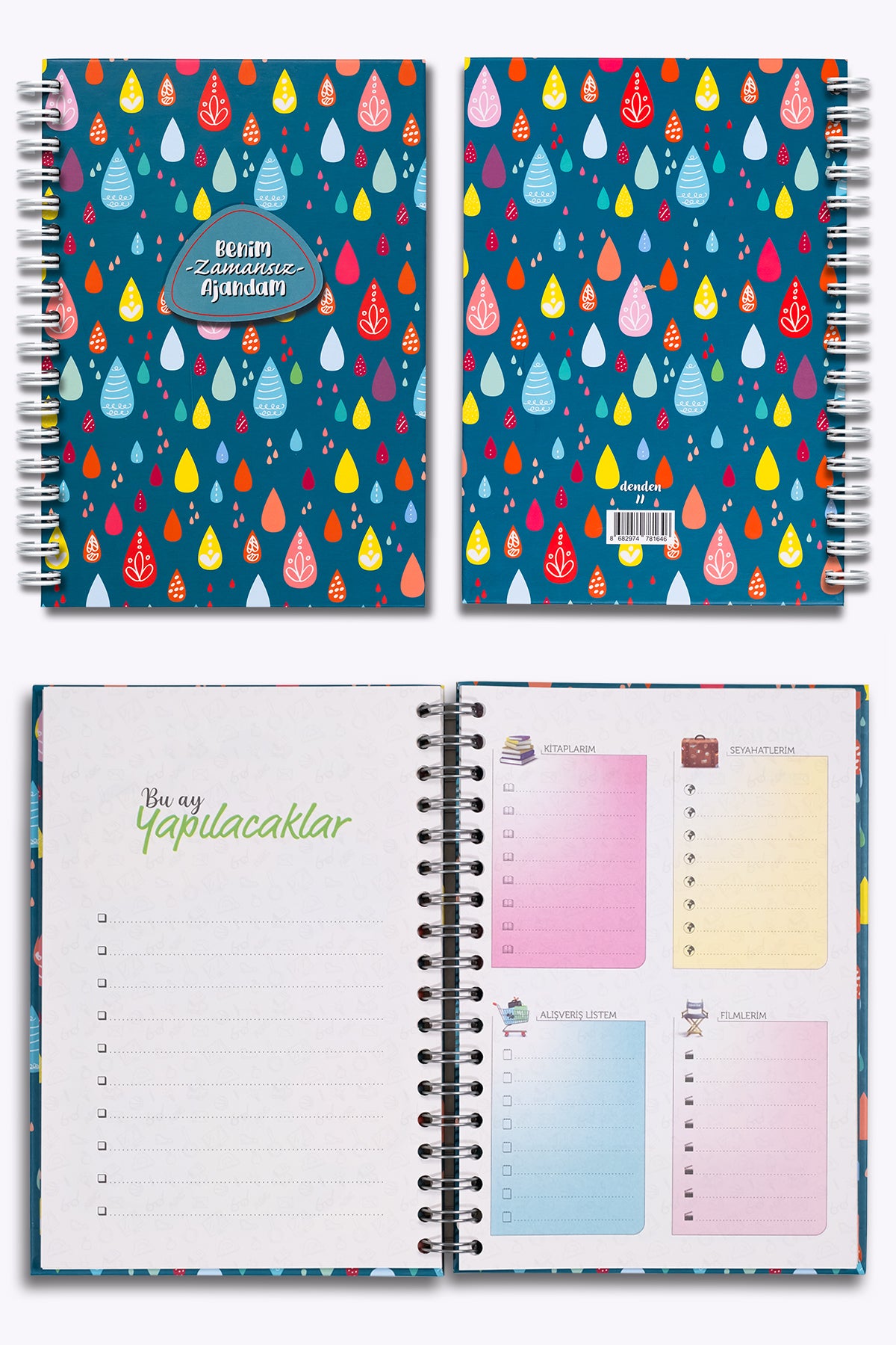 Denden Benim Ajandam Color Drop Zamansız Ajanda, 17x24 cm - görünüm 3 / 4