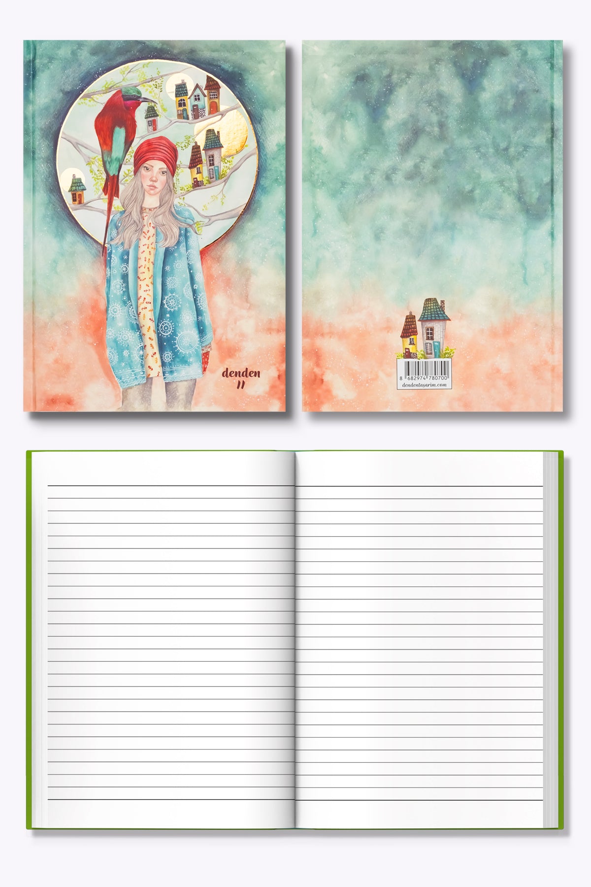 Denden Düş Çizgisi  Sert Kapak Defter, 17x24 cm - görünüm 4 / 4