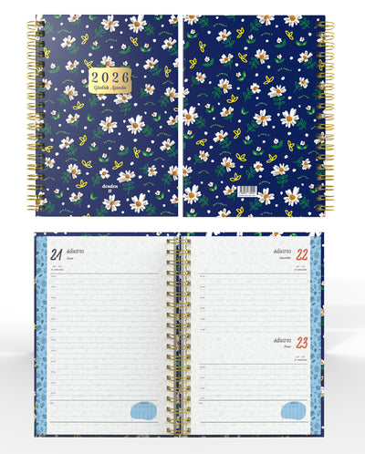 Denden Spiralli 2026 Günlük Ajanda Flowers 3