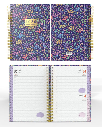 Denden Spiralli 2026 Günlük Ajanda Flowers 4