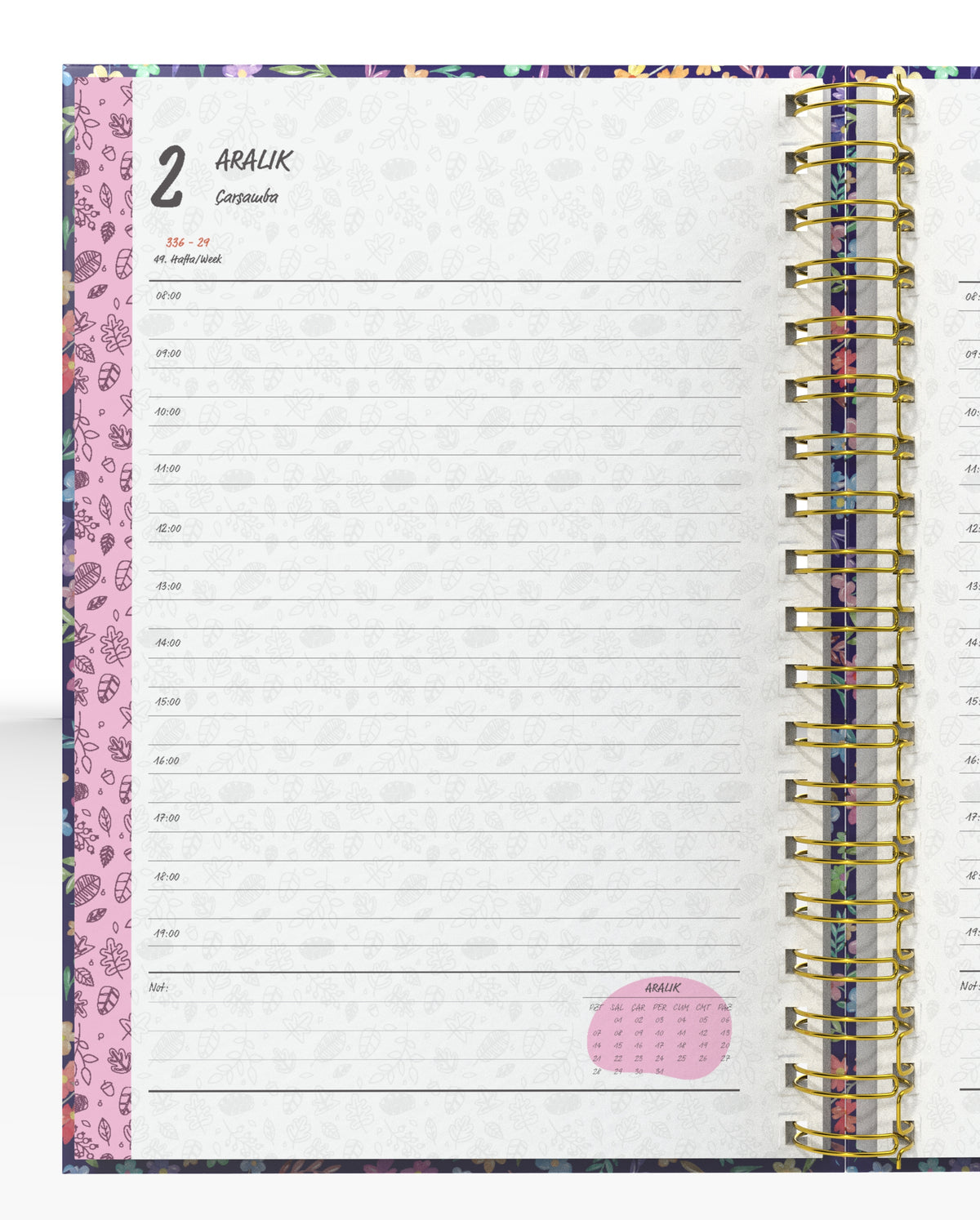 Denden Spiralli 2026 Günlük Ajanda Flowers 4 - görünüm 4 / 6