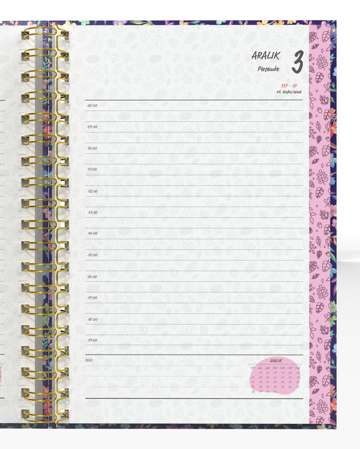 Denden Spiralli 2026 Günlük Ajanda Flowers 4 - görünüm 5 / 6