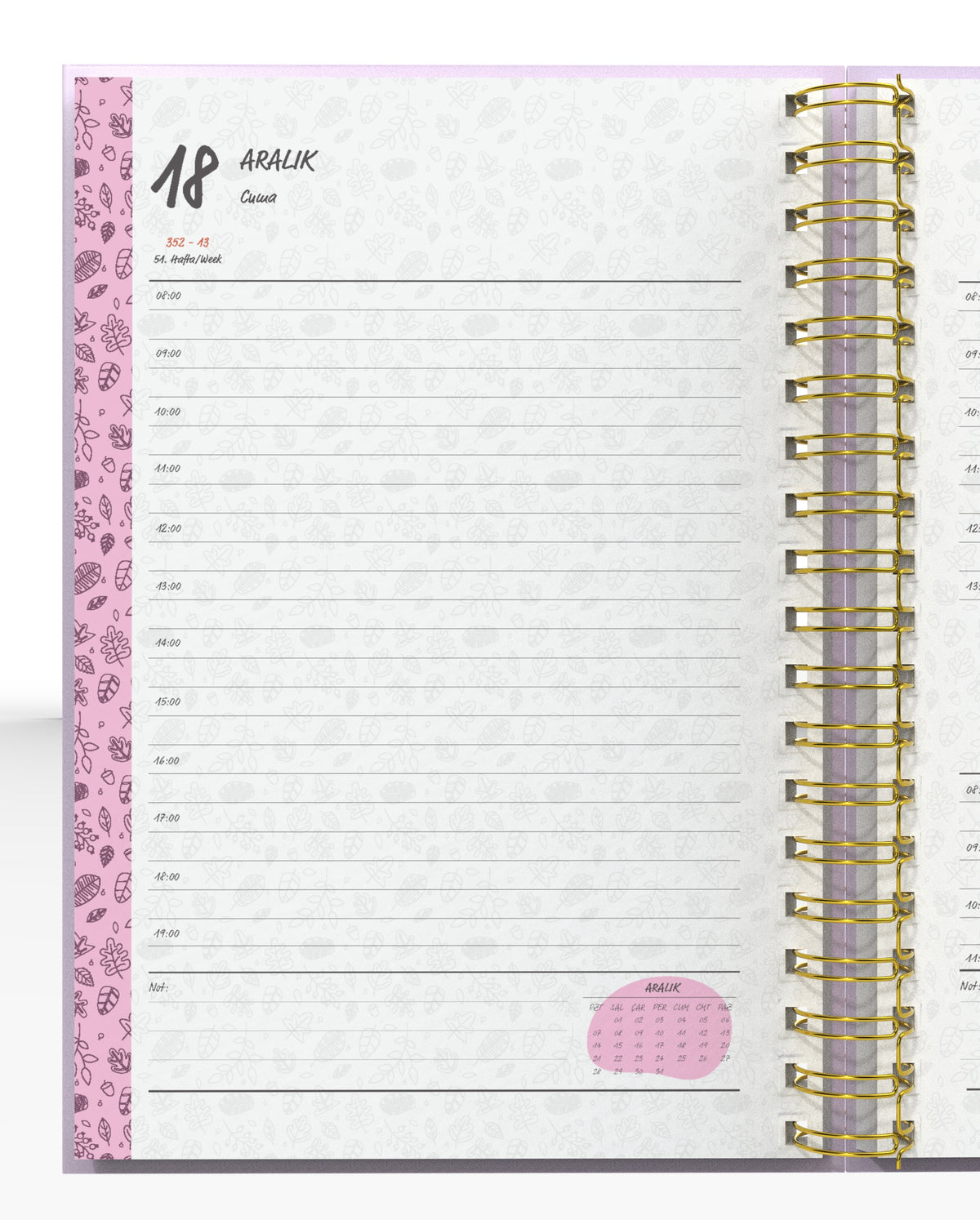 Denden Spiralli 2026 Günlük Ajanda Flowers 5 - görünüm 4 / 6