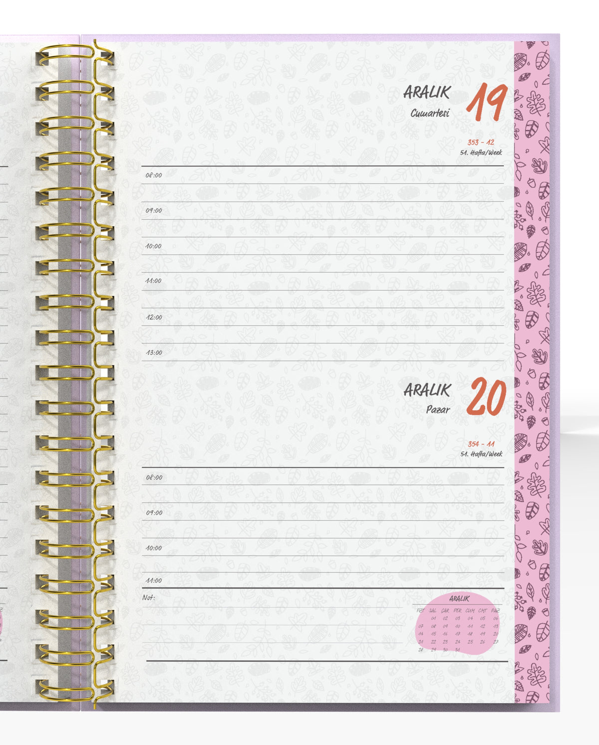 Denden Spiralli 2026 Günlük Ajanda Flowers 5 - görünüm 5 / 6
