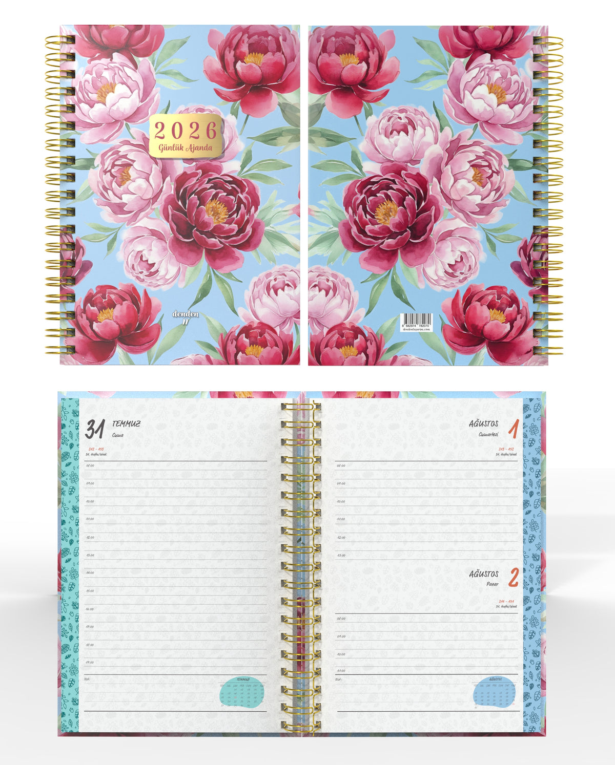 Denden Spiralli 2026 Günlük Ajanda Flowers 6 - görünüm 2 / 6