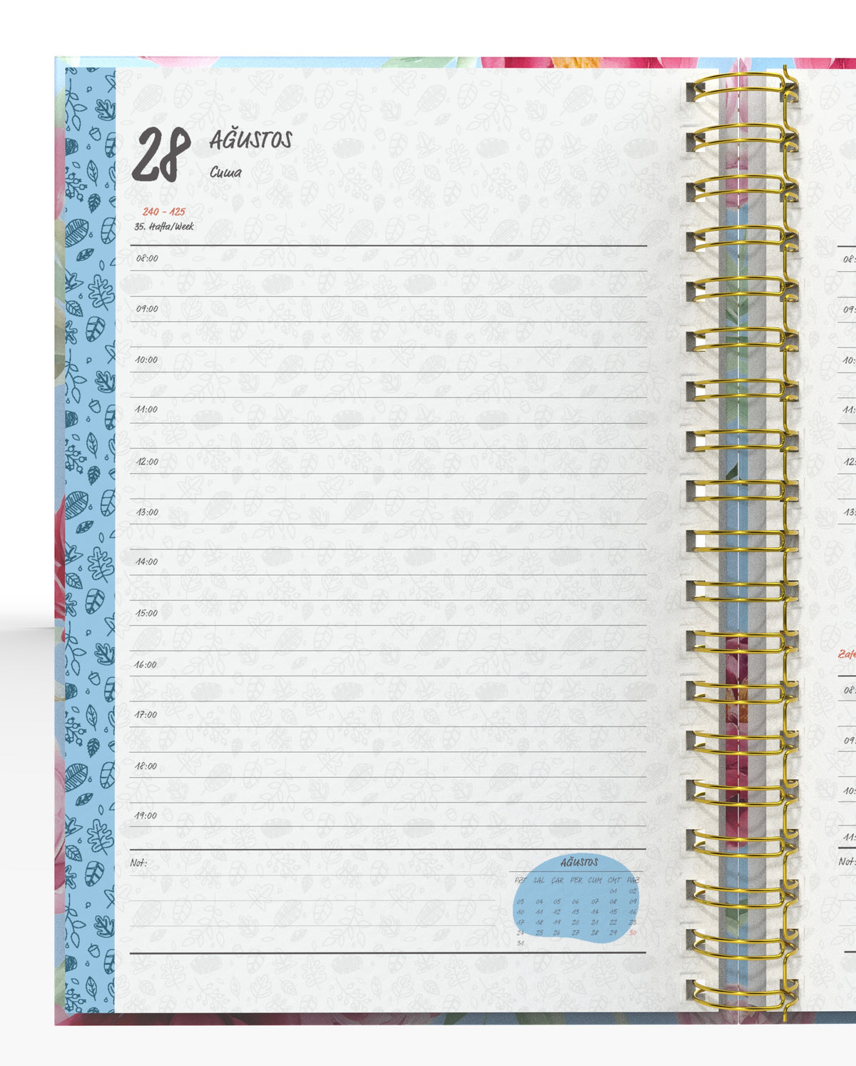 Denden Spiralli 2026 Günlük Ajanda Flowers 6 - görünüm 4 / 6