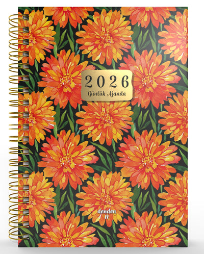 Denden Spiralli 2026 Günlük Ajanda Flowers 7