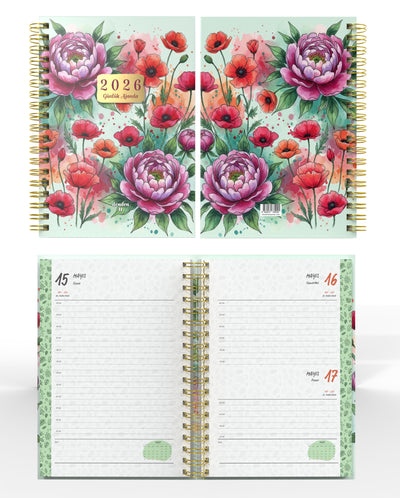 Denden Spiralli 2026 Günlük Ajanda Flowers 8