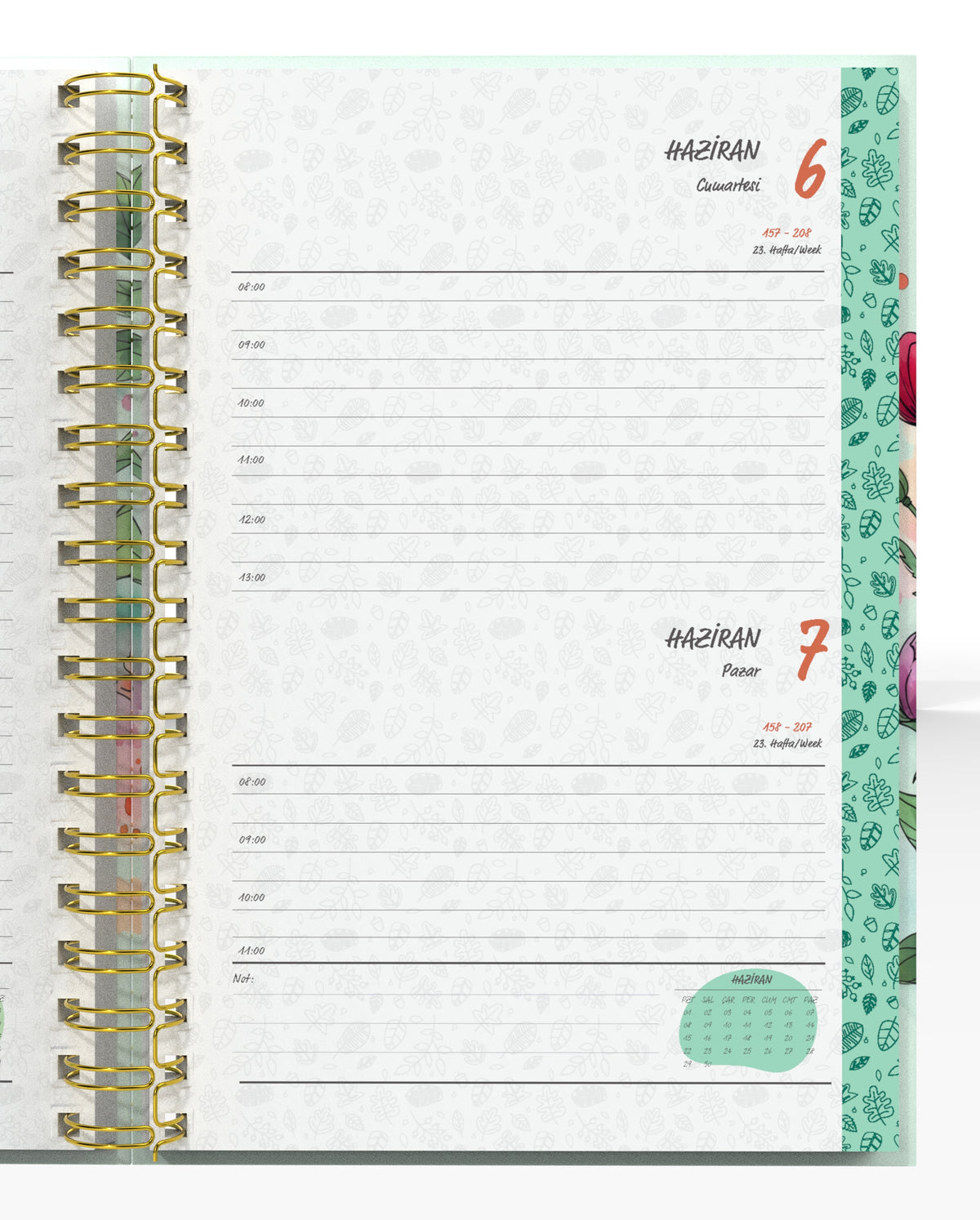 Denden Spiralli 2026 Günlük Ajanda Flowers 8 - görünüm 5 / 6