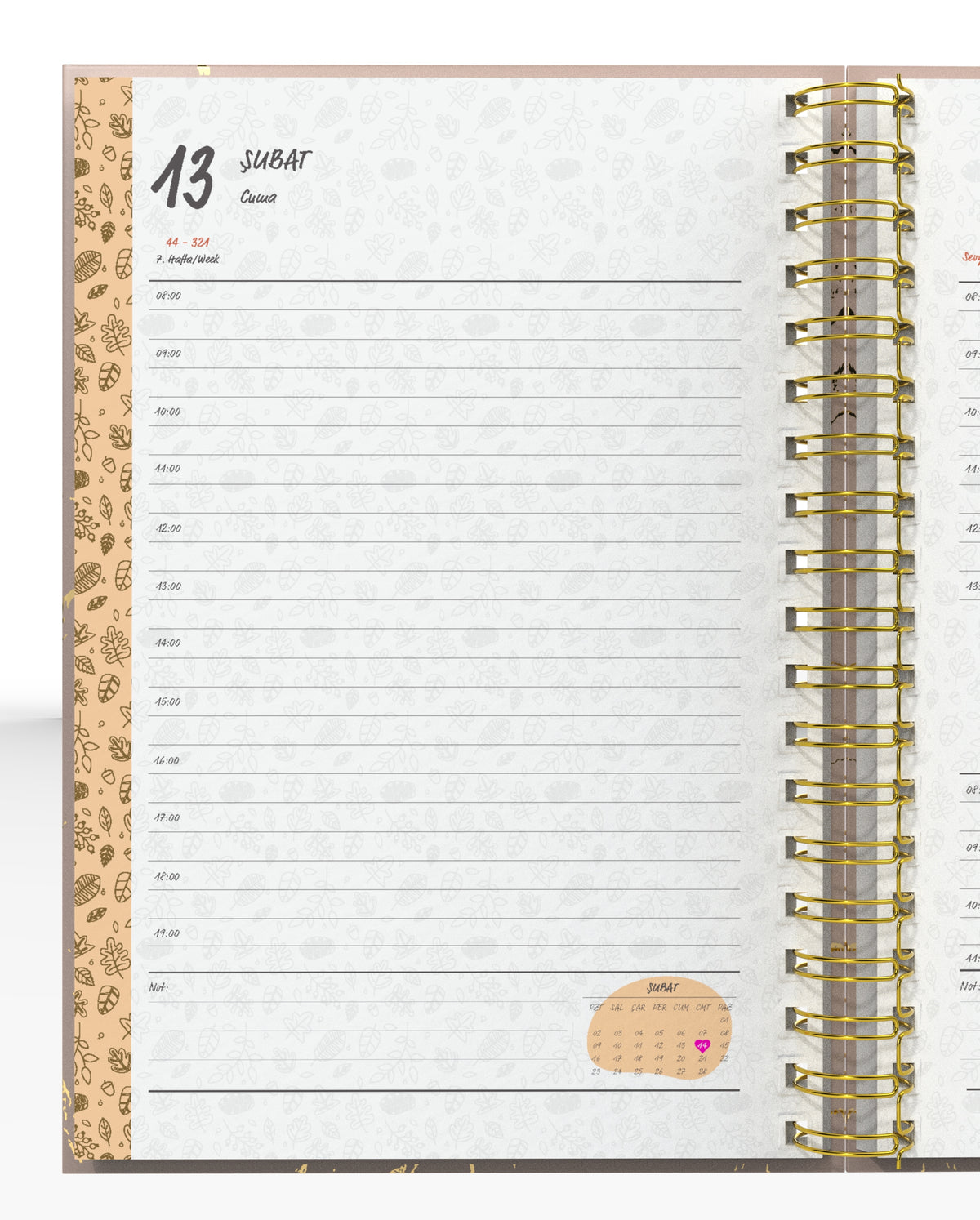 Denden Spiralli 2026 Günlük Ajanda Mermer Bej - görünüm 4 / 6