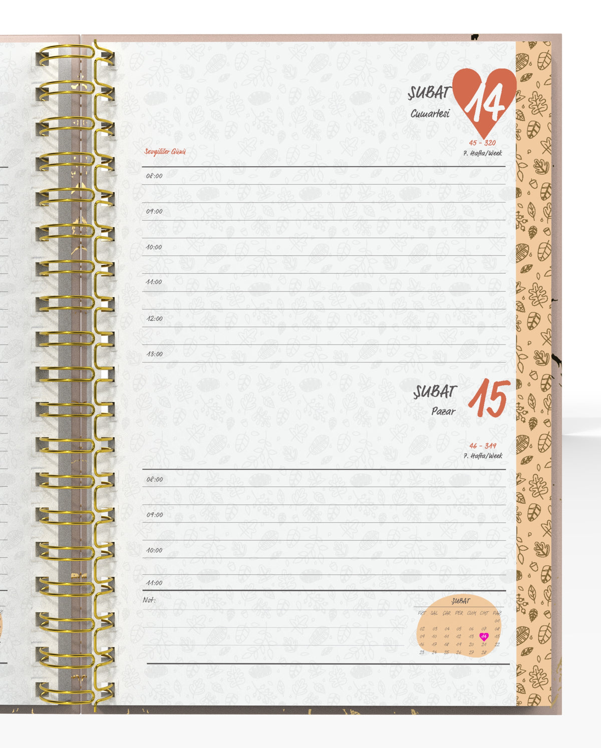 Denden Spiralli 2026 Günlük Ajanda Mermer Bej - görünüm 5 / 6