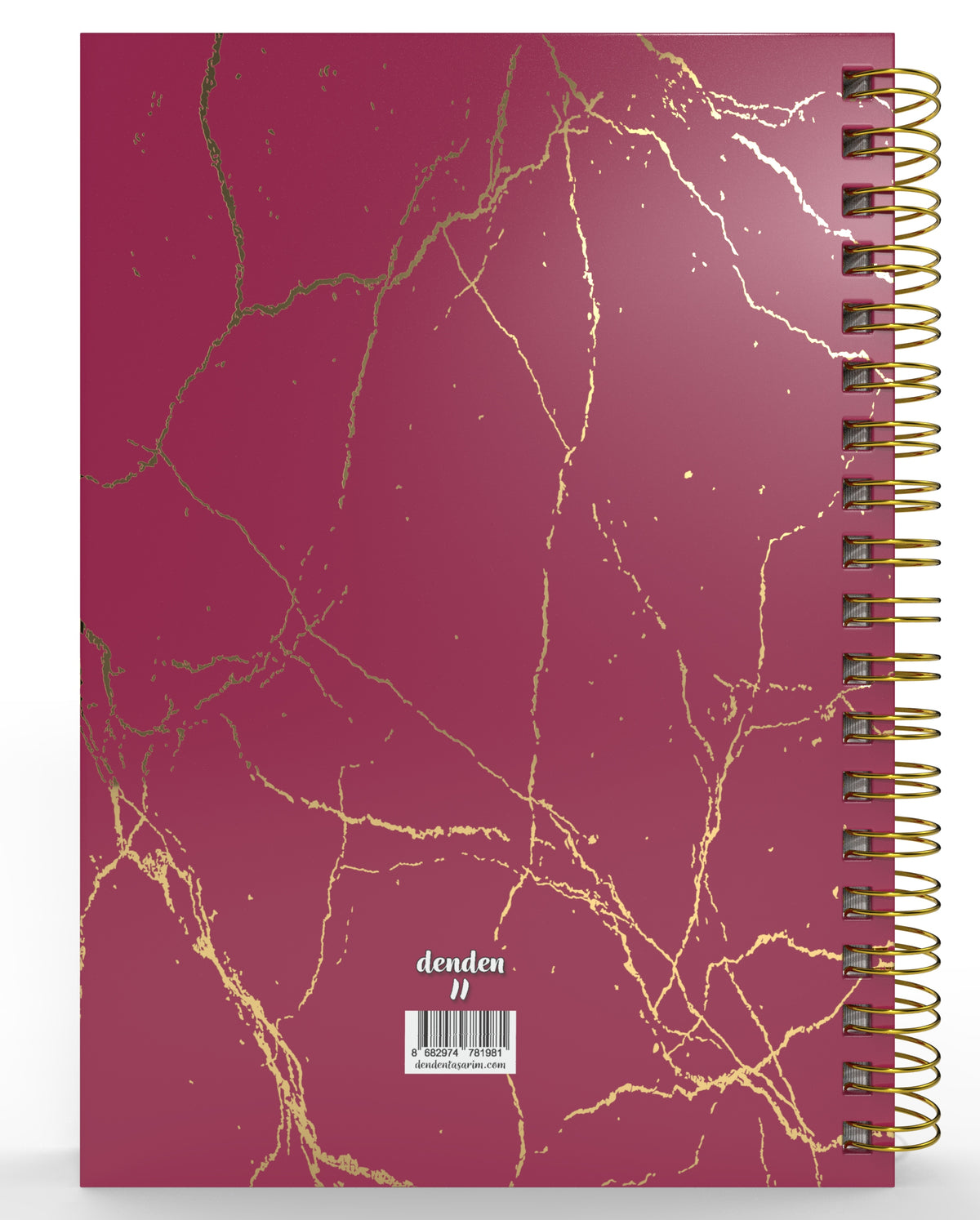 Denden Spiralli 2026 Günlük Ajanda Mermer Kırmızı - görünüm 6 / 6