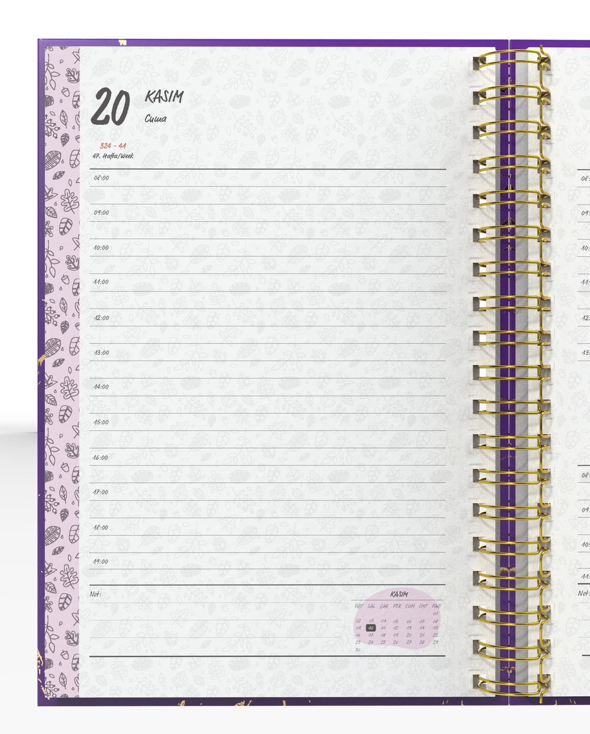 Denden Spiralli 2026 Günlük Ajanda Mermer Mor - görünüm 4 / 6