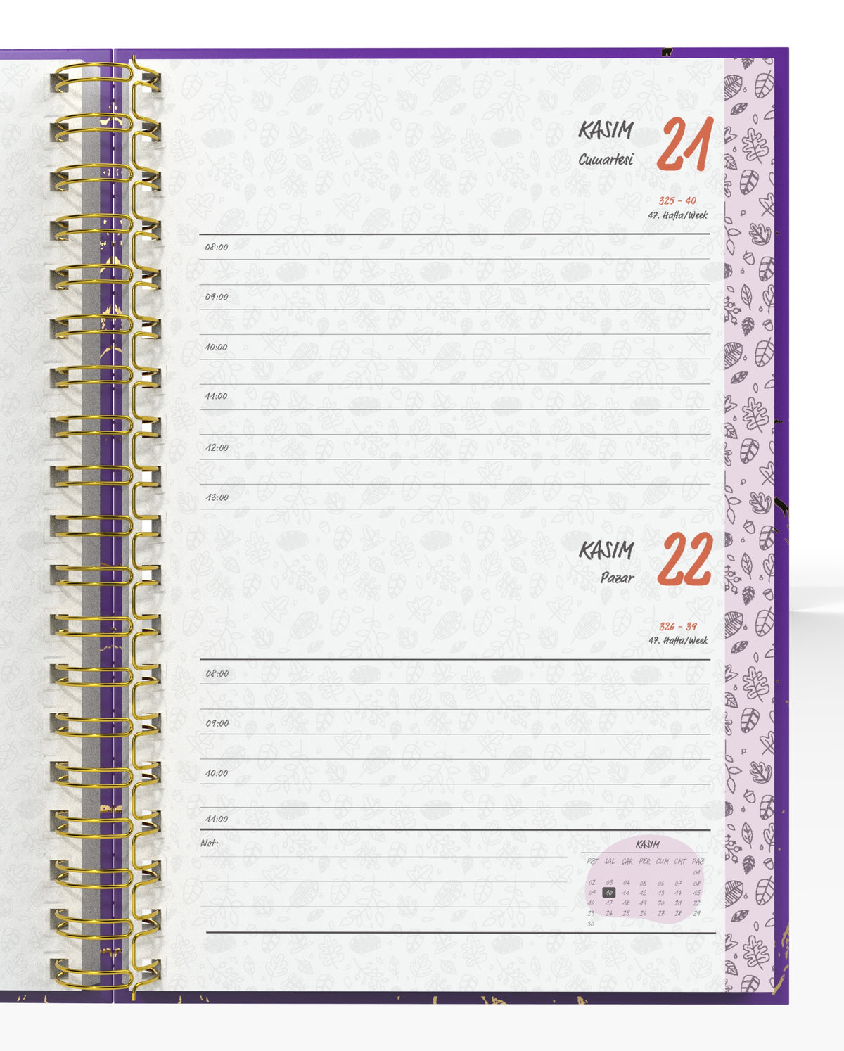 Denden Spiralli 2026 Günlük Ajanda Mermer Mor - görünüm 5 / 6