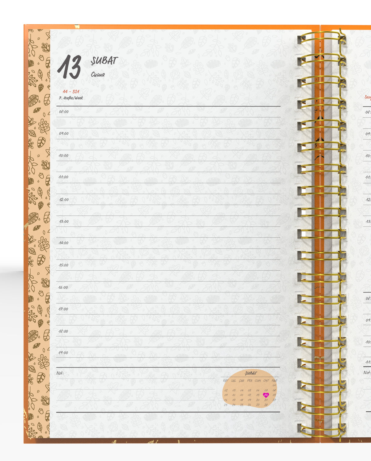 Denden Spiralli 2026 Günlük Ajanda Mermer Turuncu - görünüm 4 / 6