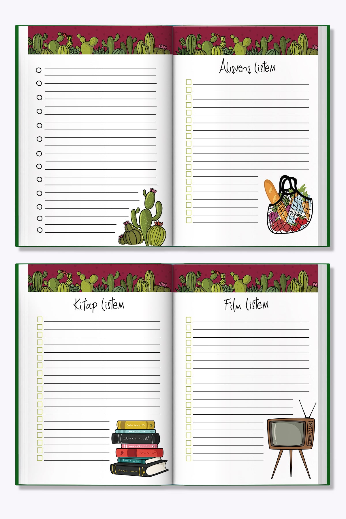 Melimelek Kaktüs Echino Zamansız Ajanda, 15x21.5 cm - görünüm 5 / 5