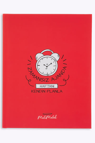Melimelek Kırmızı Zamansız Ajanda, 16.5x21 cm