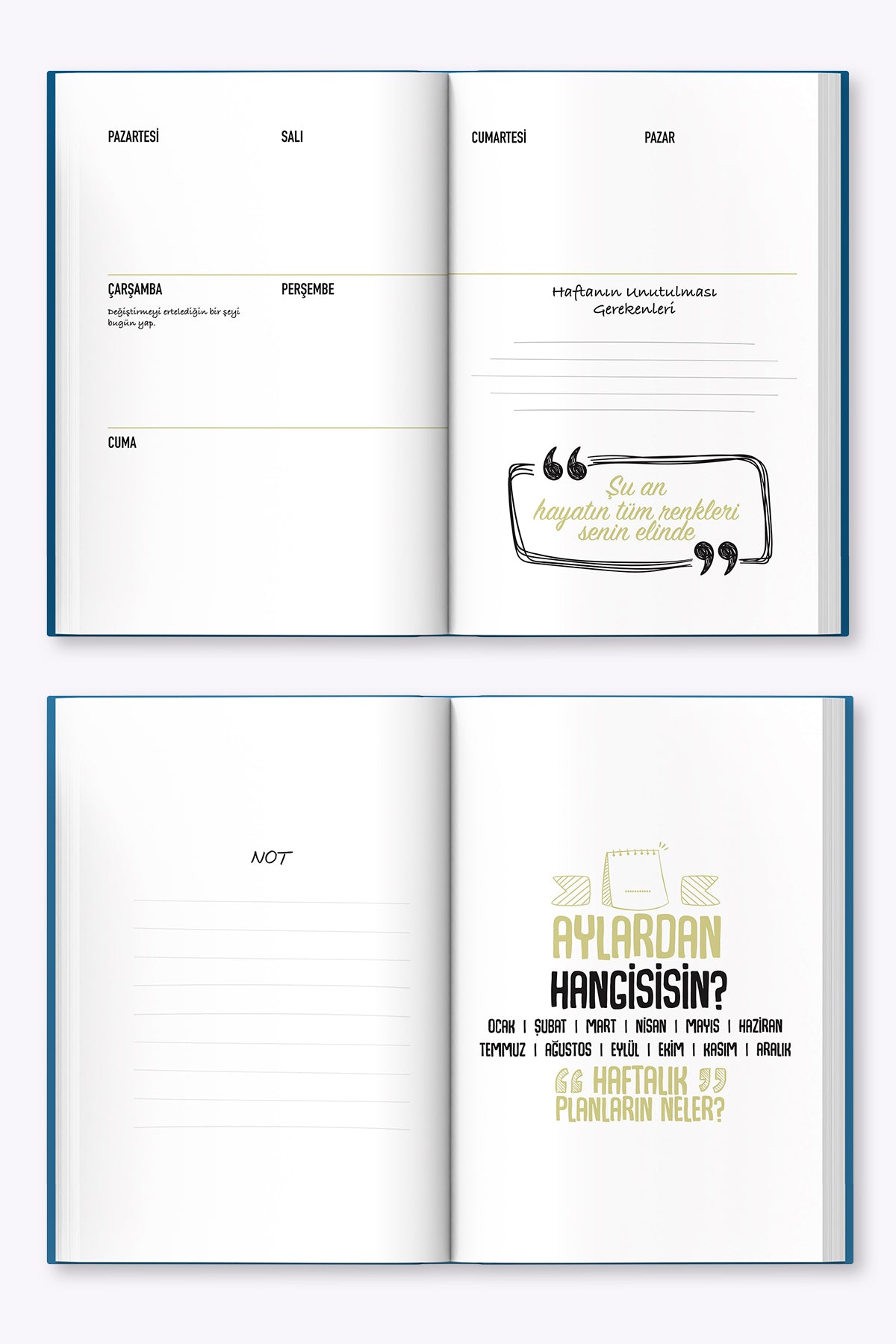 Melimelek Lacivert Zamansız Ajanda, 16.5x21 cm - görünüm 5 / 5